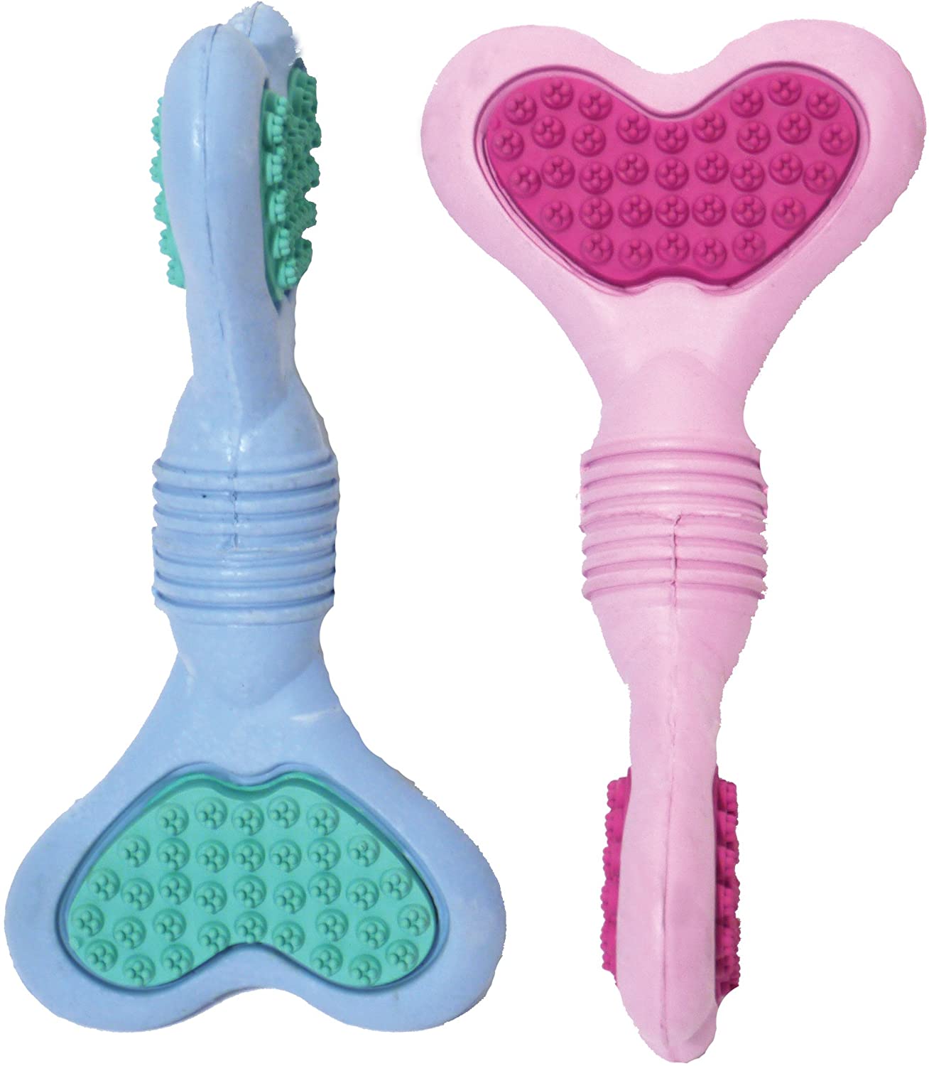 Rosewood Cyber Rubber Dental Bone for Puppies, Dog Toy for Teething Chewing and Play, Non-Toxic Rubber, Cleans Teeth and Gums