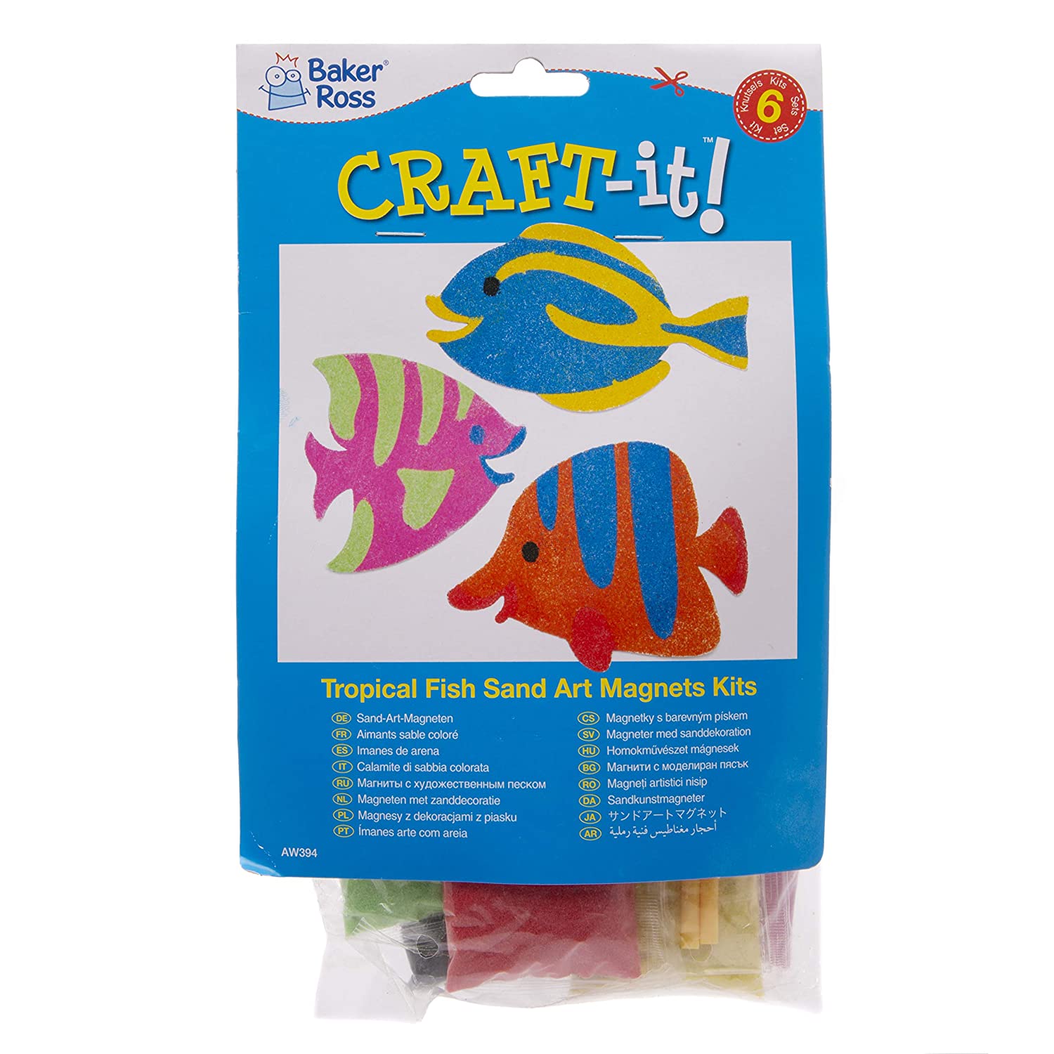 Tropical Fish Sand Art Magnets (Pack of 6), Assorted, Small - Image 3
