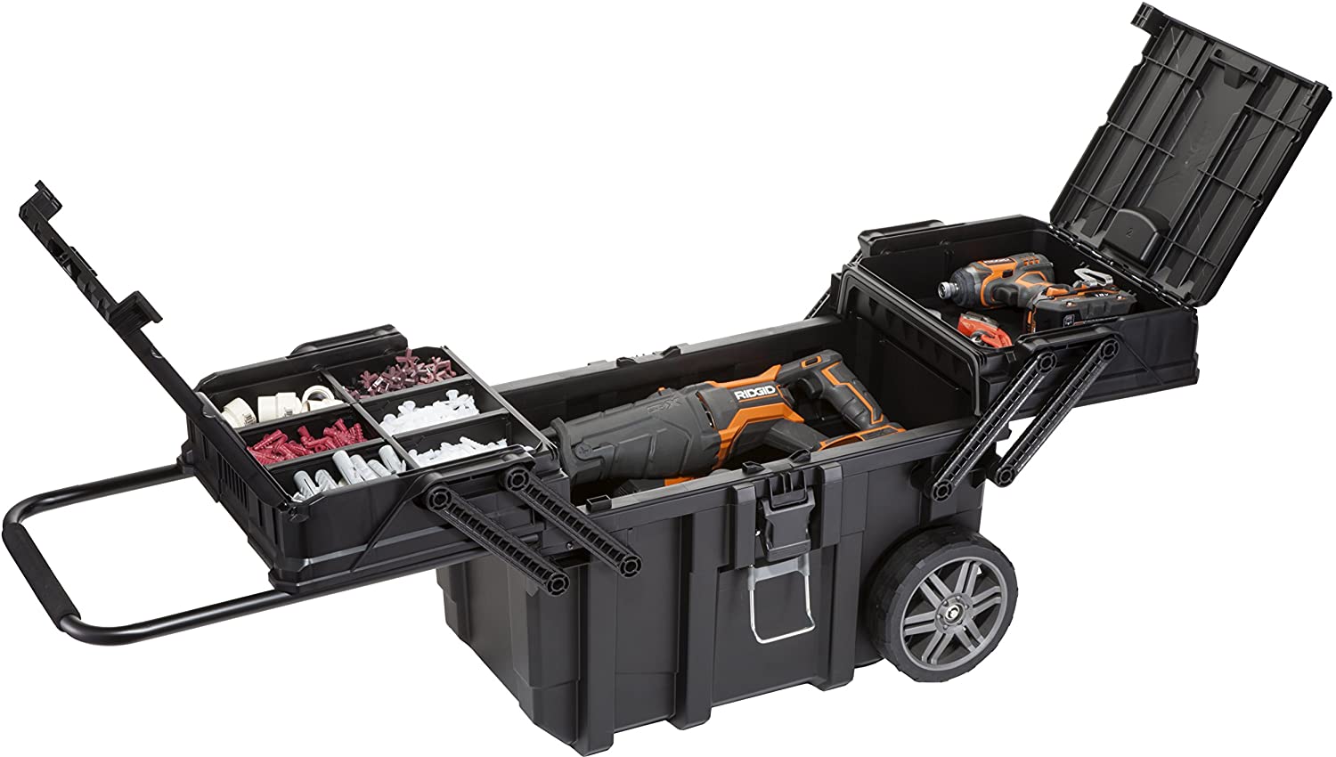 Keter 17203037 KET17203037 Wheeled Job Box Black, 57 Litre, Black/White - Image 4