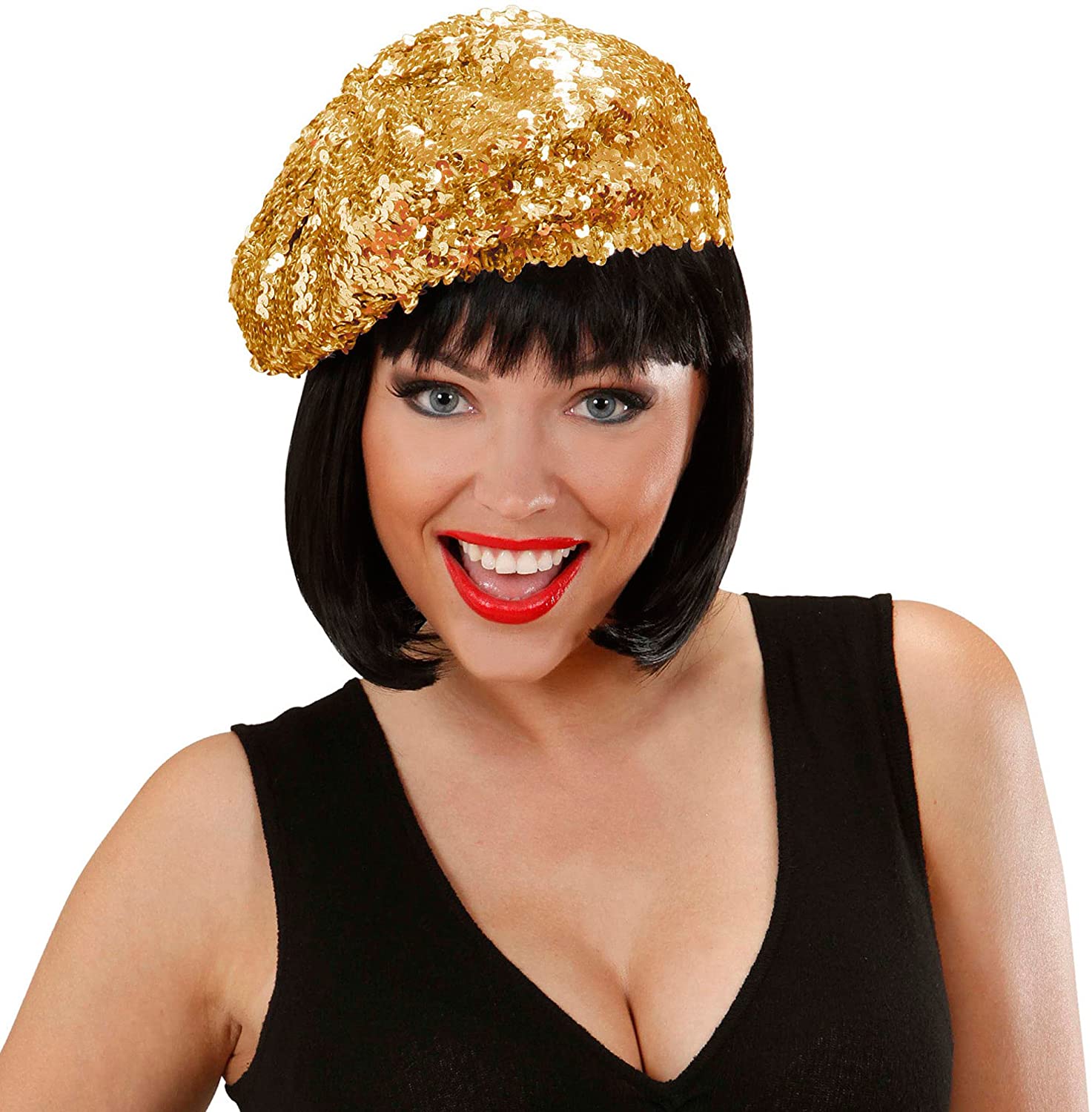 Sequin Basco - Gold Disguise Hats Caps & Headwear for Fancy Dress Costumes Accessory - Image 2