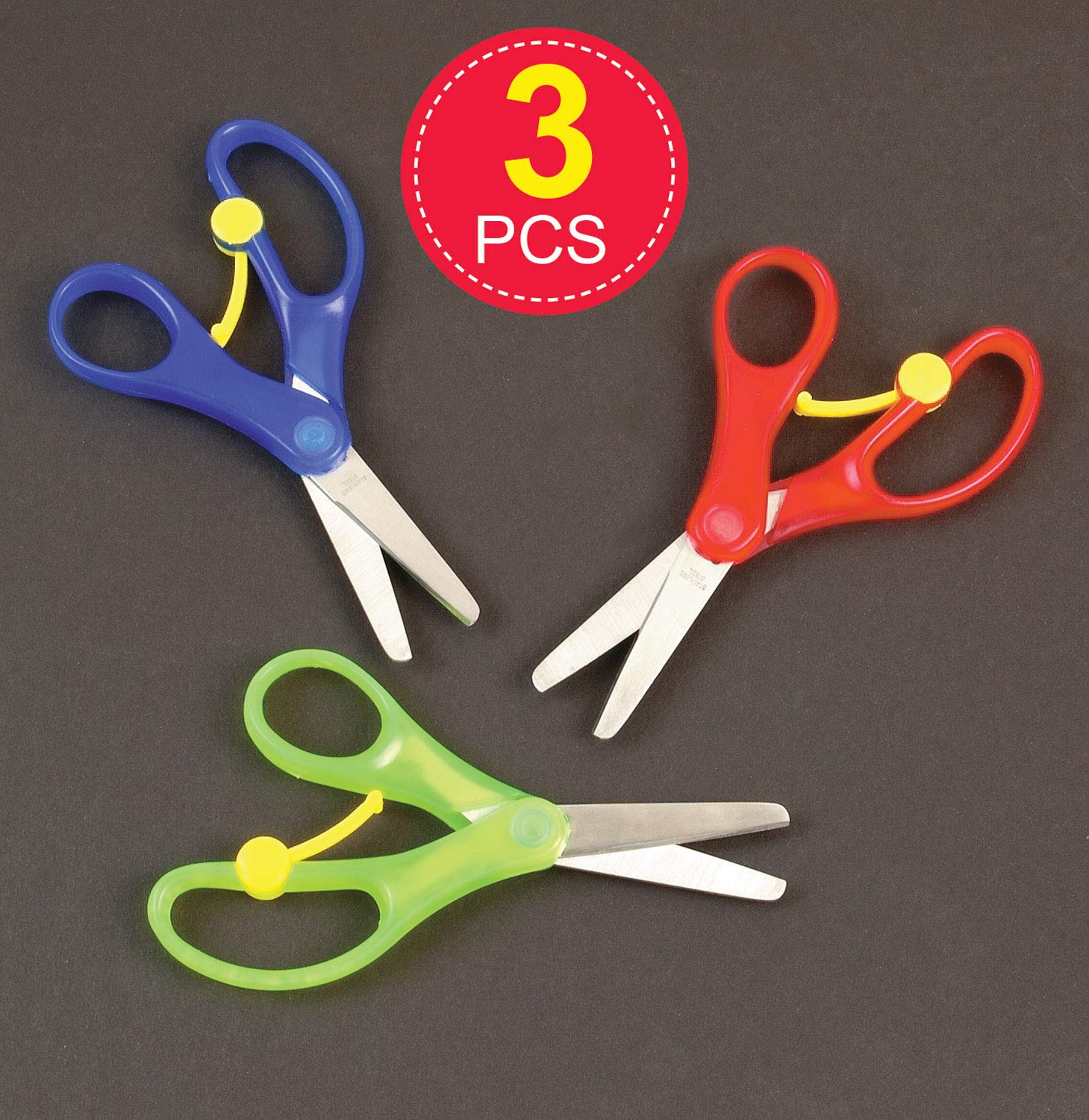 Baker Ross E7376 Spring-Loaded' Kids Scissors (Pack of 3) for Kids
