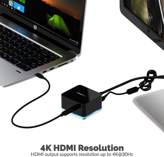 Sabrent 5 Port USB Type C Mini Continuum Docking Station, Supports Up To 3840x2160 at 30HZ (DS-CMND) - Image 3