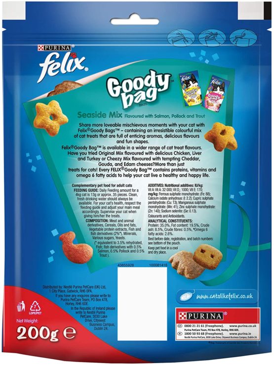 Felix Goody Bag Cat Treats Seaside Mix 200g (Pack of 5) - Image 2