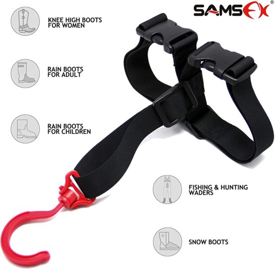 SAMSFX Fishing Wader Boot Hanger Hanging Strap Belt with Metal Hook - Image 4