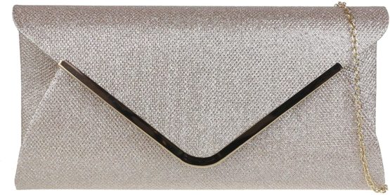 Girly HandBags Metallic Woven Clutch Bag Evening Elegant Events Shoulder Chain Ladies Women