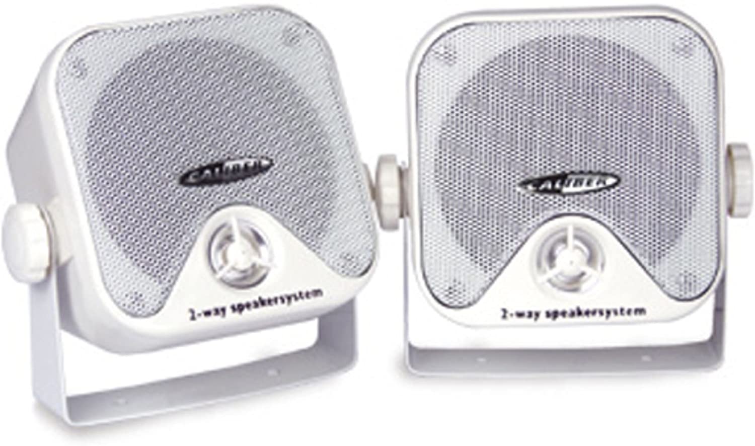 Caliber CSB3M Water Resistant 2-way Speaker Set Marine with Mounting Brackets, white, Standard