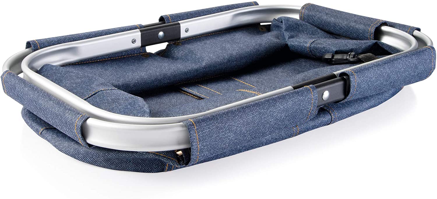Tescoma 906161 Folding Shopping Basket Denim Effect Shop, Blue - Image 4