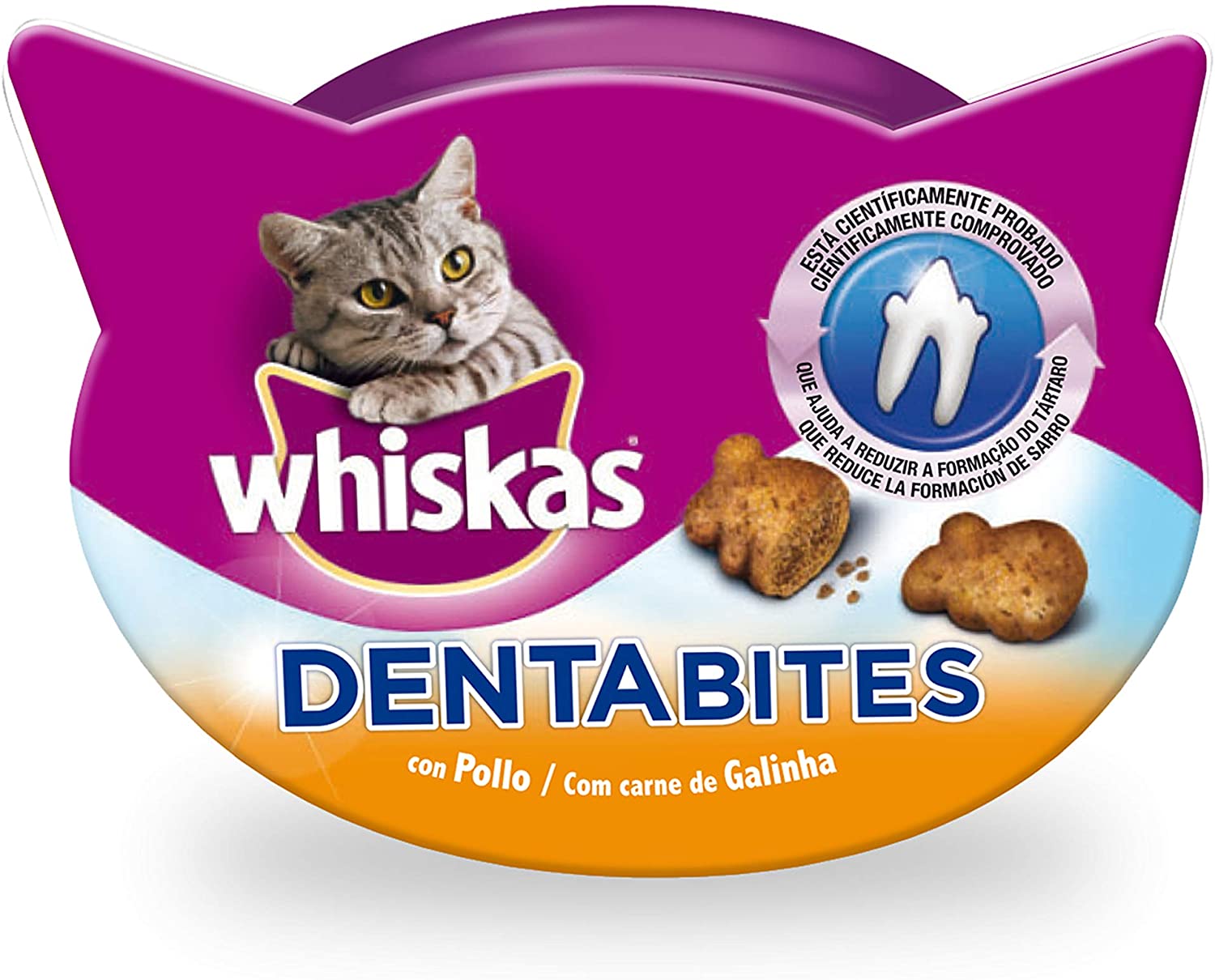 Whiskas Dentabites Cat Snack, Chicken, Pack of 8 (8 x 40 g), 40 g (Pack of 8)