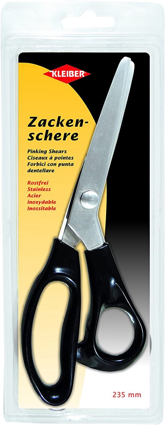 Kleiber 235 mm Tailors Stainless Steel Pinking Shears-Black Handle, Medium