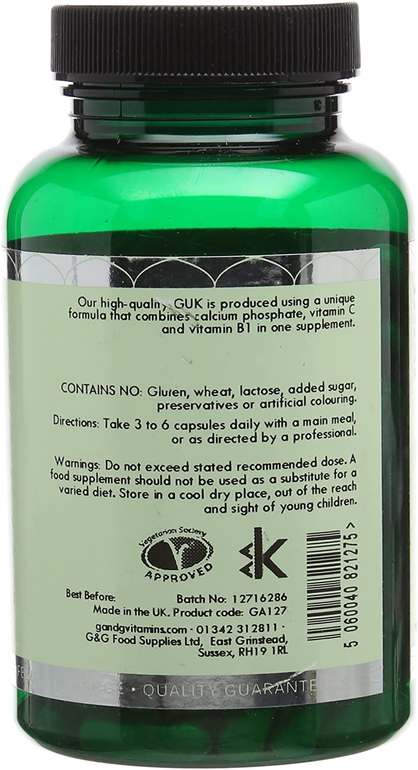 GUK - B1, C & Calcium Phosphate Formula Capsules - Non-GMO, Made in the UK - G&G Vitamins, 120 count (Pack of 1) - Image 2