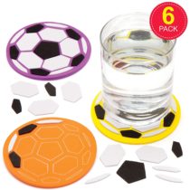 Baker Ross AW478 Football Mosaic Coaster Kits (Pack of 6)