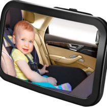Detachable Backseat Baby Car Mirror – Clear Wide Angle View of Toddler Newborn, Infant or Children – Safe Accessory with Headrest Double Strap - 360 Degree Adjustable + Shatterproof Glass