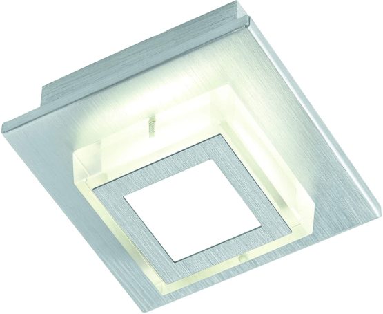 Eglo MASIANO Wall / Ceiling Light, Aluminium, Integrated, Brushed Aluminium Wall / Ceiling Light 1 Bulb Brushed Aluminium - Image 2