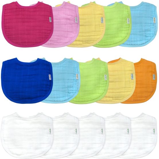 Green Sprouts Muslin Bibs Organic Cotton (0 to 12 Months, White, Pack of 5) - Image 2
