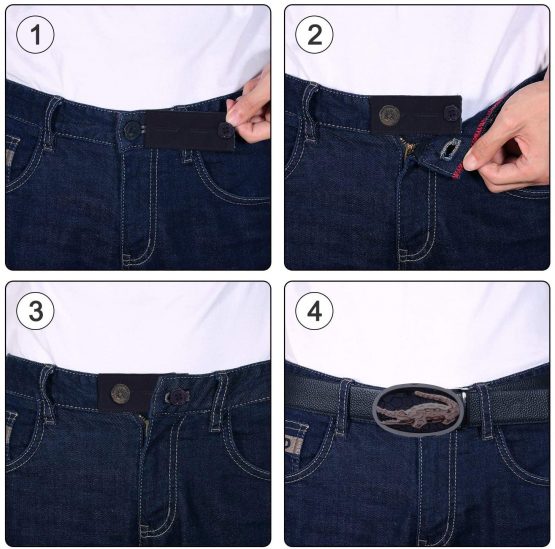Waist Extender Adjustable Non Elastic Buttons Extenders Set with 2 Buttonholes for Suit Trouser Skirt Jeans Pant for Men Women 5 Pieces - Image 4