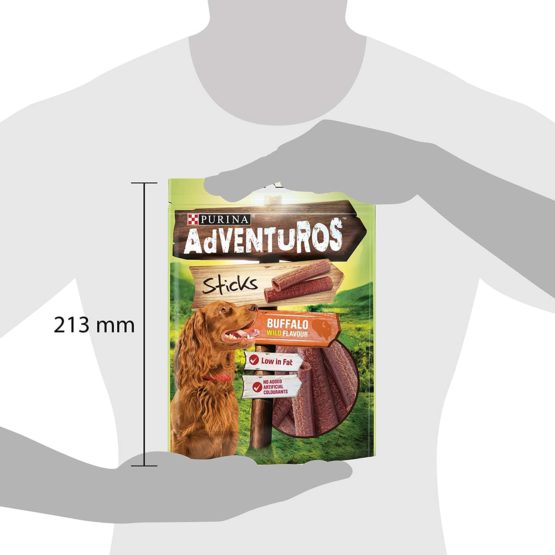 Purina Adventuros Sticks Dog Treats Buffalo Flavour, 120 g - Pack of 6 - Image 3