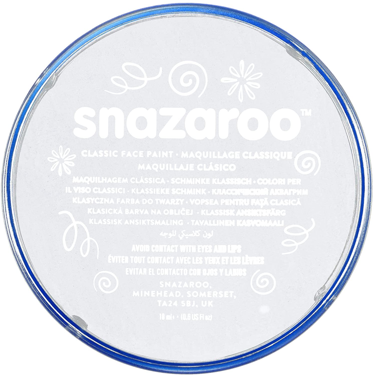 Snazaroo Classic Face and Body Paint for Kids and Adults White Colour, Water Based, Easily Washable, Non-Toxic, Makeup