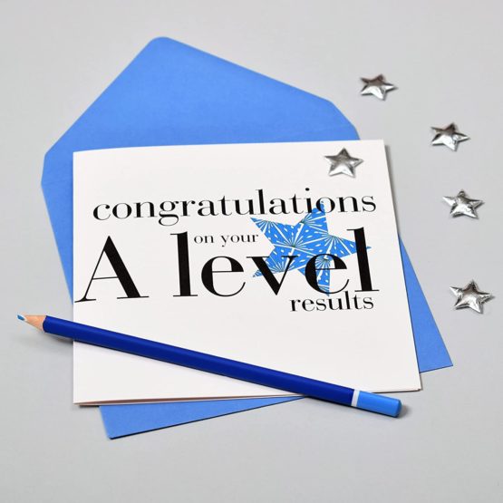 Claire Giles Hearts and Stars A Levels Congratulations Card - Blue - Image 3