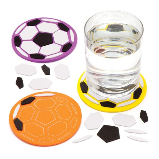 Baker Ross AW478 Football Mosaic Coaster Kits (Pack of 6) - Image 2