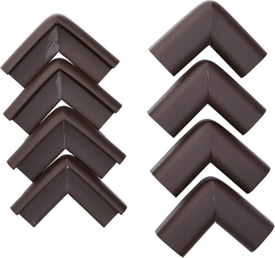 AKORD Baby Safety Corner Protectors for Desk Table, Dark Brown