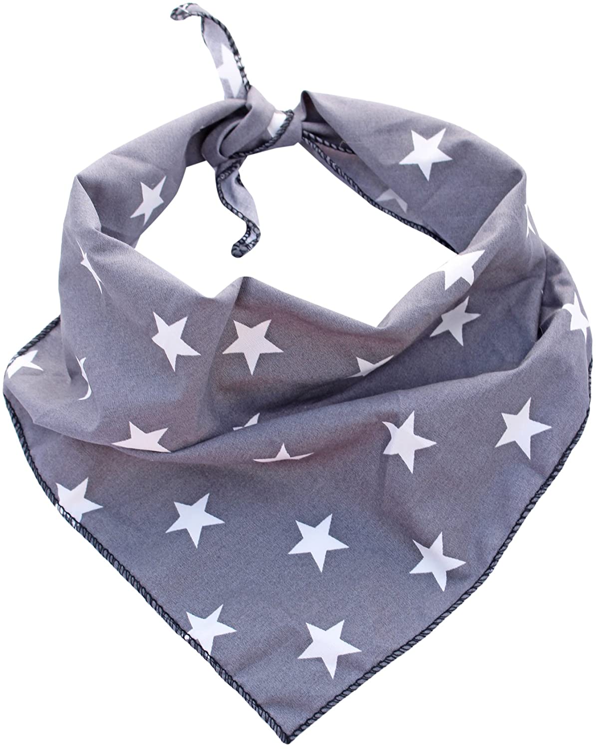 Pet Pooch Boutique Star Bandana for Dog Medium/Large, Grey, Grey Star