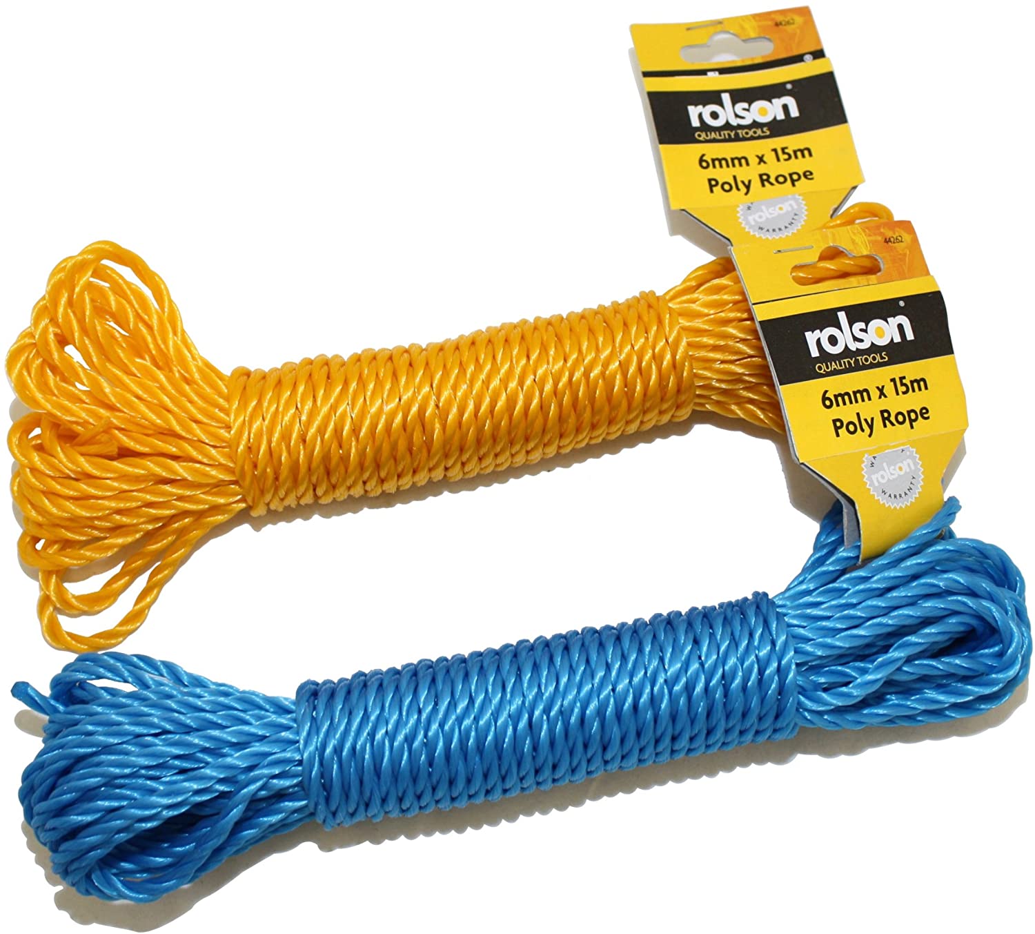 Rolson 44262 15 m x 6 mm Poly Rope, Yellow, 15m x 6mm