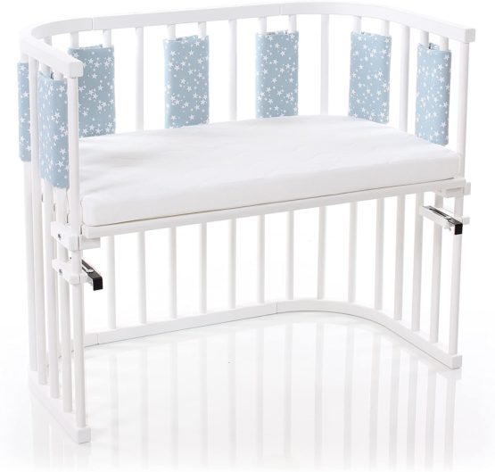 babybay babynest Ultrafresh Piqué Suitable for Model Maxi, Boxspring, Comfort, Midi and Comfort Plus, Azure Stars White - Image 2