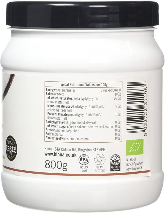 Biona Organic Raw Virgin Coconut Oil, 800g - Image 3
