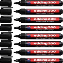 edding Permanent Marker 300 Black (Pack of 10)