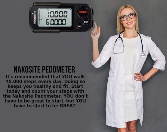 Nakosite BPED2433 Best accurate 3D Pedometer step calorie counter fitness activity trackers for men women and kids with clip and strap for walking and Running NO Bluetooth - Image 4