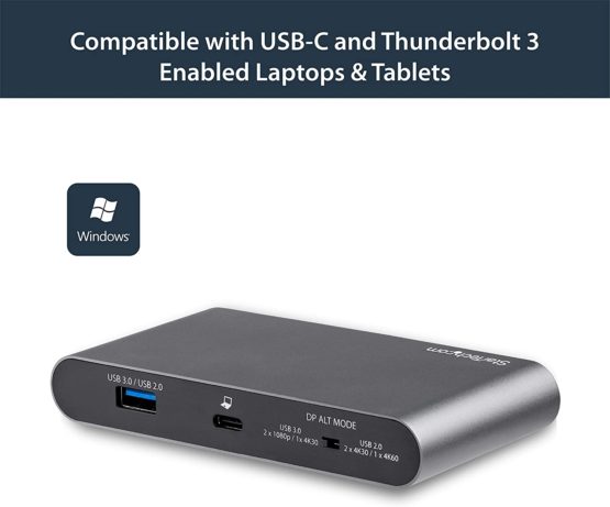 StarTech USB C MULTIPORT ADAPTER - DUAL MONITOR - 2 X 4K DP - WINDOWS-PD - Image 3
