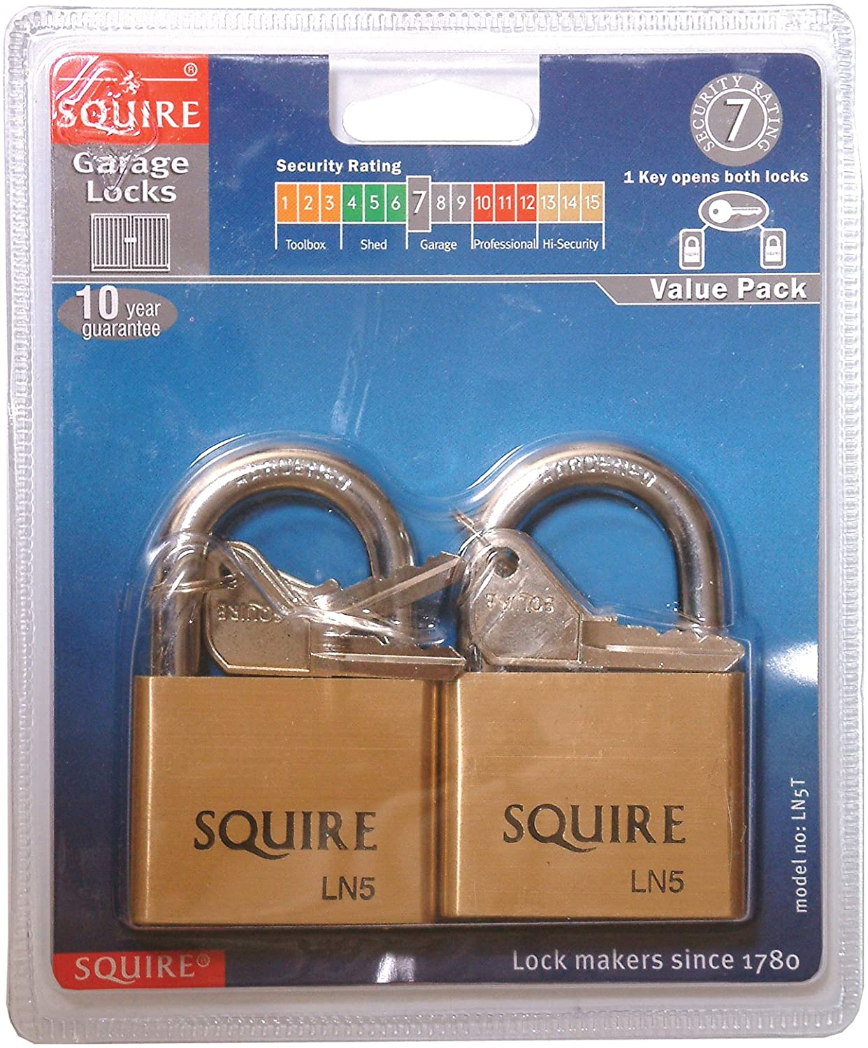 Henry Squire LN5 KA Lion Premium Solid Brass Padlocks, Twin Pack, Colourful, LN5 (Twin Pack) - Image 2