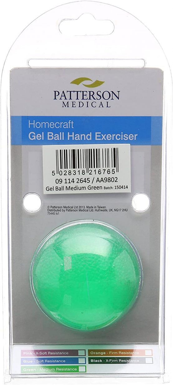 Homecraft Gel Ball Hand Excerciser, Conditionin and Strenghtening for Weak Hands, Arthritis, Post Hand Surgery, Easy Squeeze. Medium Resistance, Green - Image 2