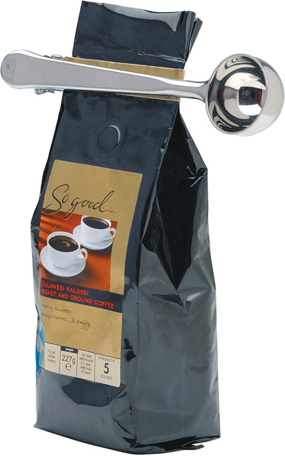 KitchenCraft KCCOFCLIP Le'Xpress Coffee Scoop with Bag Clip, Stainless Steel, Silver, 18 cm - Image 2