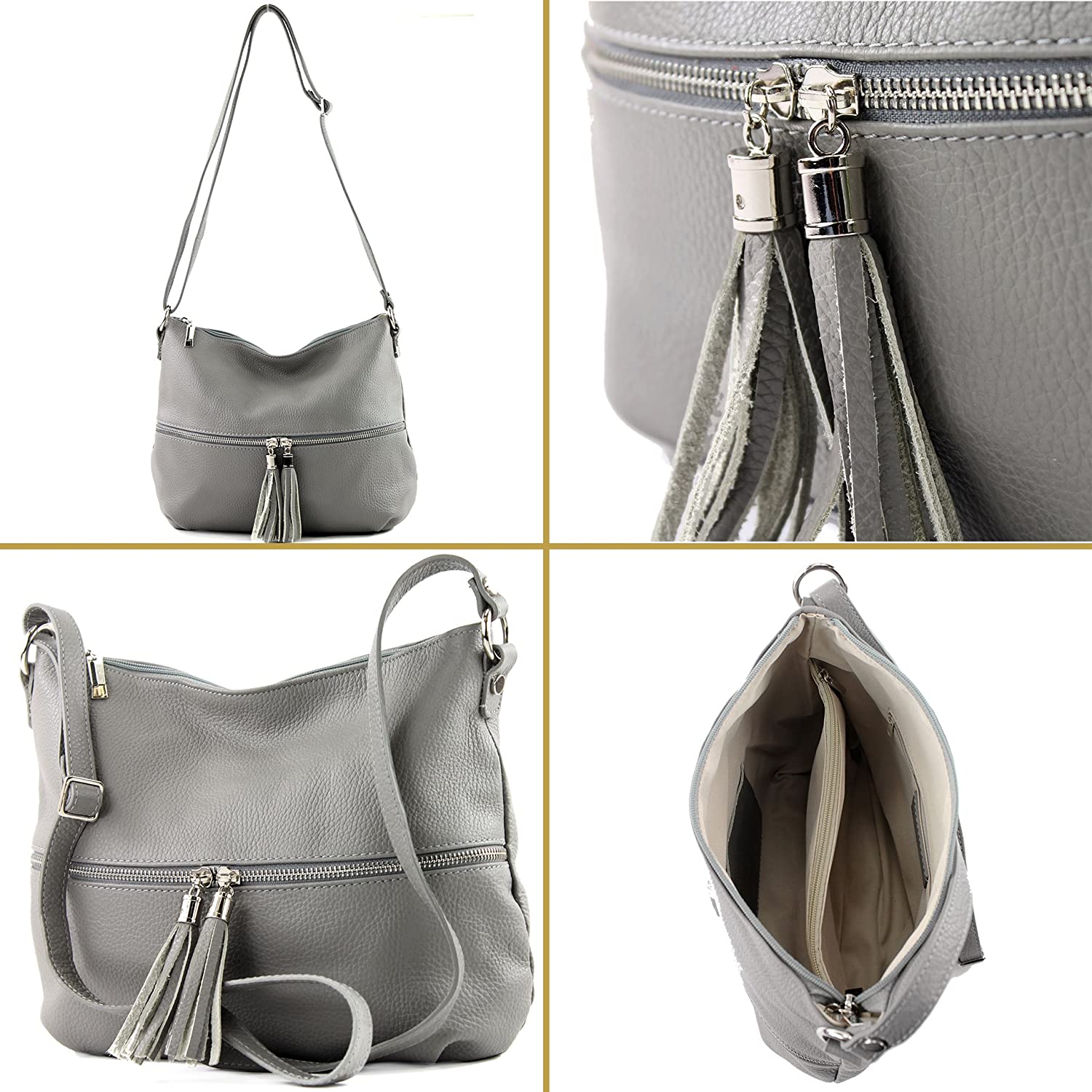modamoda de - ital. Leather bag Leather bag Shoulder bag Leather T159 - Image 4
