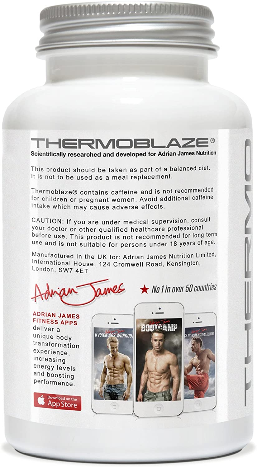 Adrian James Nutrition - Thermoblaze Fat Burners for Men & Women, Weight Loss Diet Pills & Appetite Suppressants, 90 Capsules - Image 2