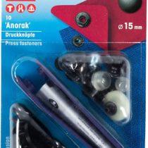 Prym Non-sew Fasteners Anorak Brass Black Oxidized 15 mm