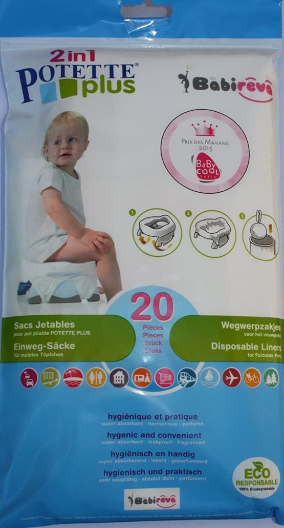 Potette Plus Pack of 20 Disposable Refills for Travel Potties