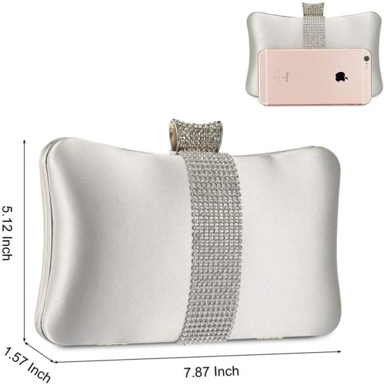 UBORSE Handbag for Women Evening Clutch Bag Rhinestones Bridal Purse Prom Party Wedding Tote Bags - Image 2