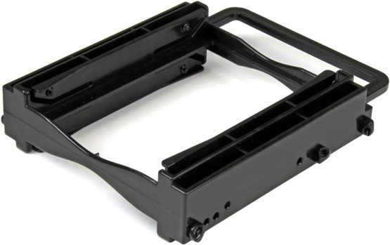 StarTech Dual 2.5" SSD/HDD Mounting Bracket for 3.5” Drive Bay - Tool-Less Installation - 2-Drive Adapter Bracket for Desktop Computer (BRACKET225PT) , Black