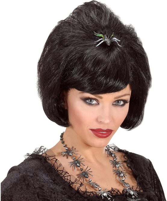 Black Widow w/ Spider Wig for Fancy Dress Costumes & Outfits Accessory - Image 3