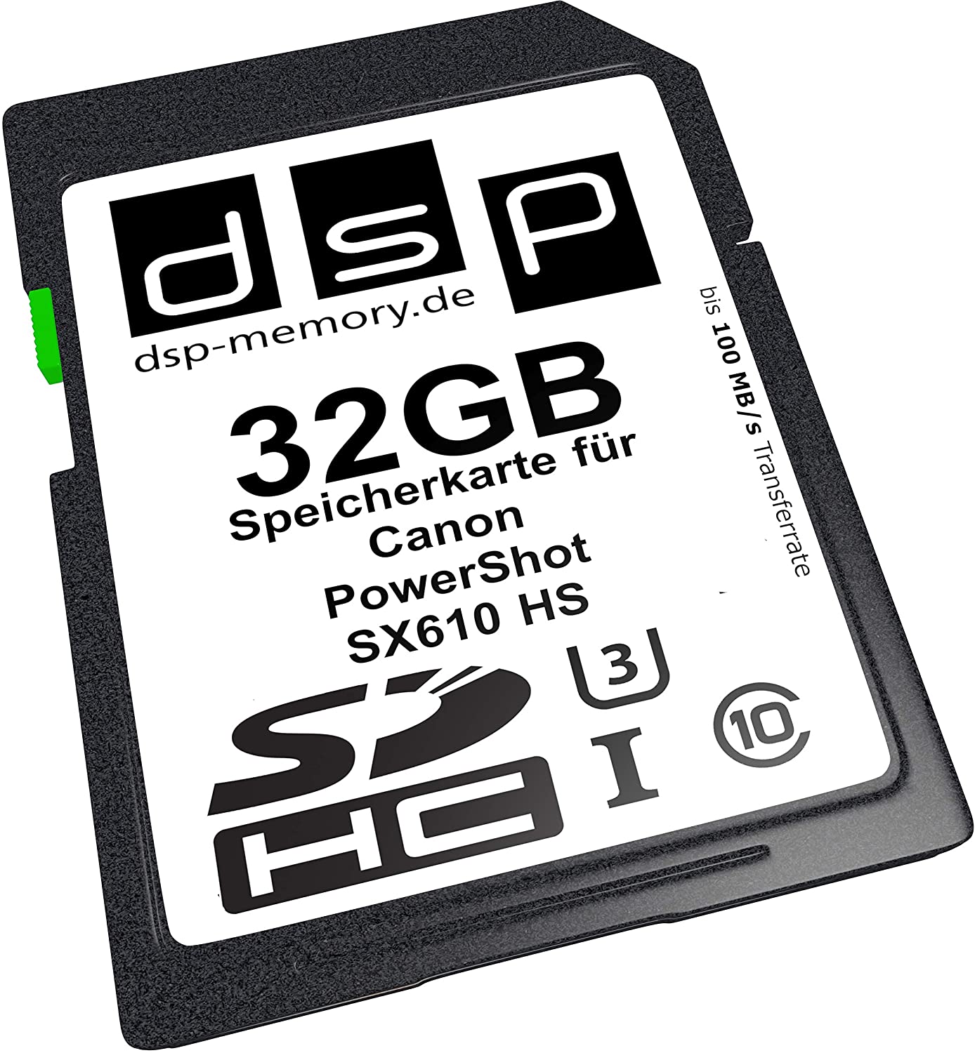32GB Ultra Highspeed Speicherkarte für Canon PowerShot SX610 HS Digitalkamera, schwarz/blau