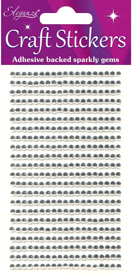 Eleganza 418-Piece Gems, Synthetic Material, Clear/Silver No.43, 16.5 x 7.6 x 0.2 cm