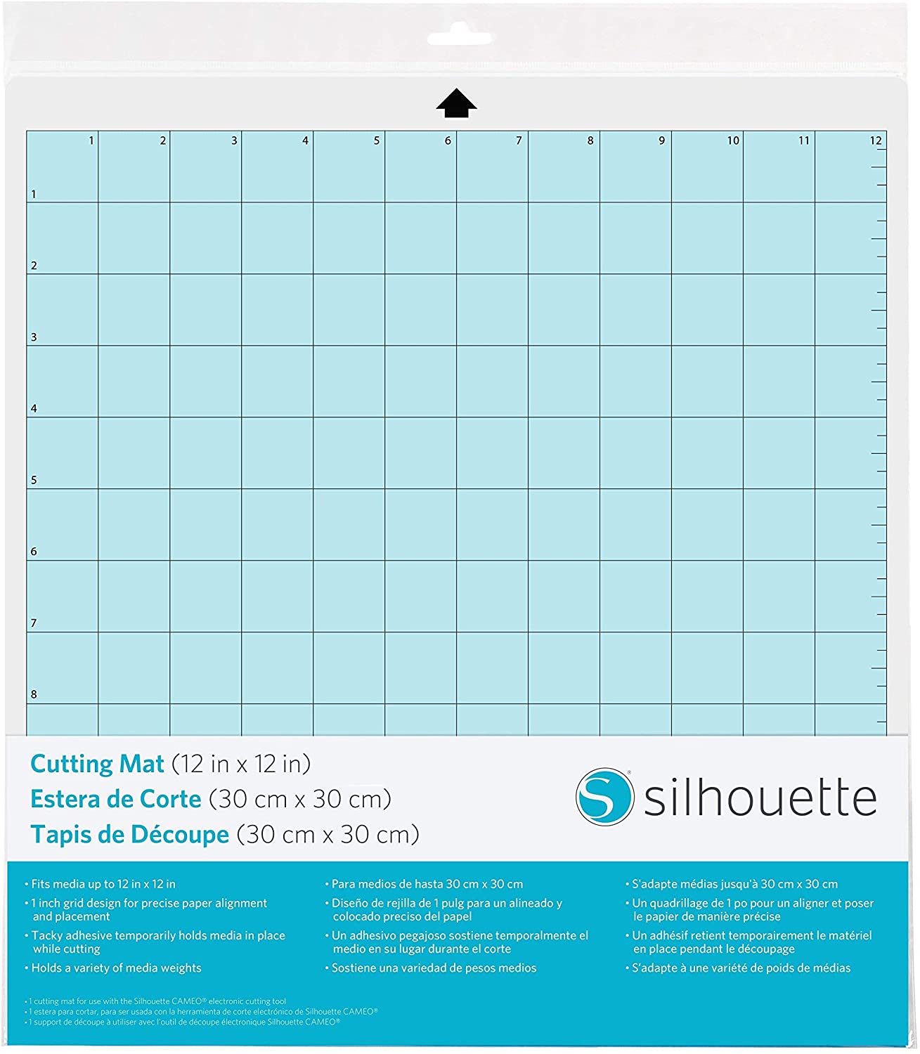 Silhouette Cutting Mat Cameo (30.48 x 30.48 cm) Standard Adhesive, 1 Pack, Transparent, 12L x 0.1W cm