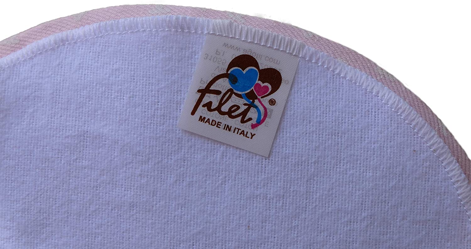FILET, Round Bib with Aida Insert for Embroidery Made of Cotton Pique with Shamrock Print - Image 3