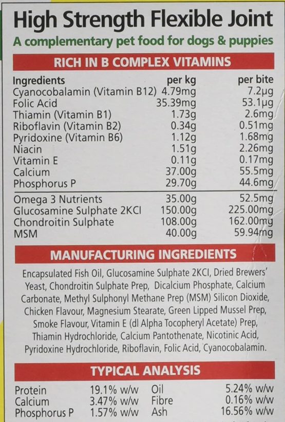 Vetzyme | High Strength Flexible Joint Tablets for Dogs, Promotes Supple and Mobile Joints | Tasty Chicken Treats with Glucosamine & Omega 3 (90 Tablets) - Image 4