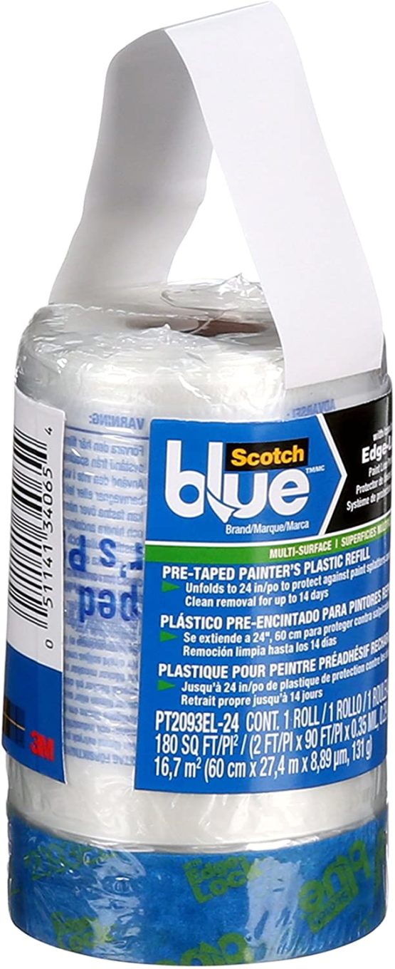 ScotchBlue Pre-taped Painter's Plastic, Unfolds to 24 inches x 30 yards, PT2093EL-24 - Image 2
