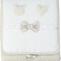 Filet- Baby Changing Bag I Soft and Hygienic Terry Cotton 100% Cotton Made in Italy I for Babies - White and Beige