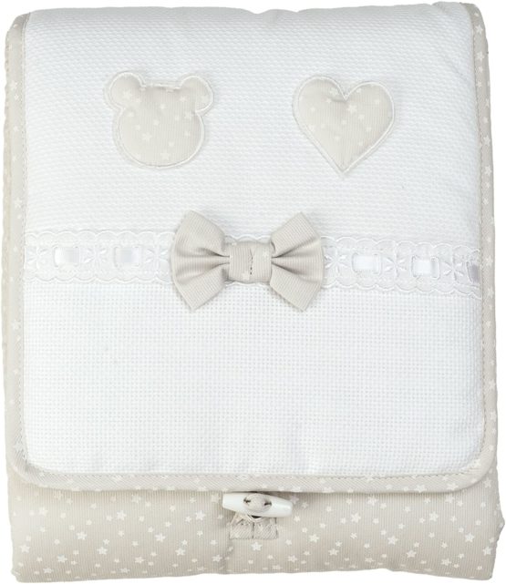 Filet- Baby Changing Bag I Soft and Hygienic Terry Cotton 100% Cotton Made in Italy I for Babies - White and Beige