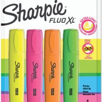 Sharpie Fluo XL Highlighters | Chisel Tip | Assorted Fluorescent | 4 Count